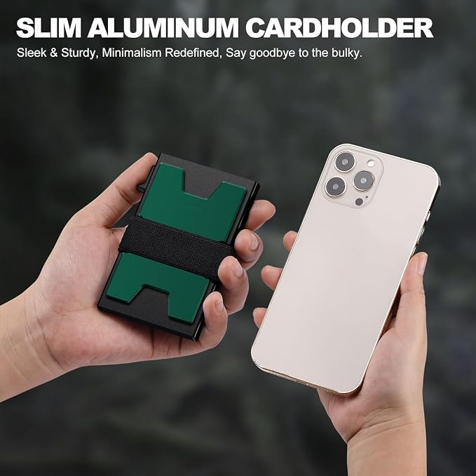 SEMORID RFID Blocking Slim Card Holder Wallet for Men Wallet Minimalist | Durable Expandable Backplate Compact Smart Metal Pop Up Wallet Front Pocket Holds 12+ Cards Plus Cash, Birthady Gifts for Men - Image 2