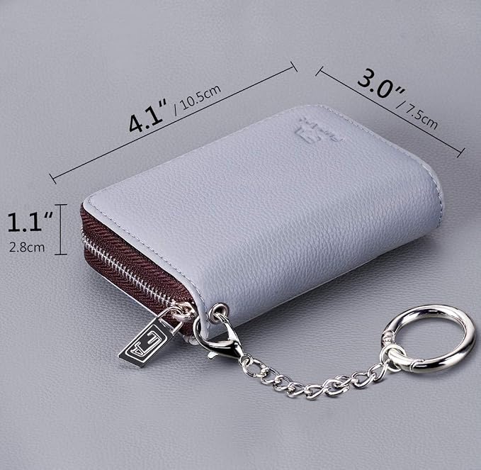FurArt Zipper Wallet Women RFID Credit Card Holder keychain Wallet | ID Window RFID Blocking Compact Small business 15/16 slots - Image 4