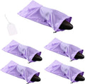 GONGKANGYUAN 4 Pack Shoe Bags for Travel Satin Fabric Shoe Bag with Drawstring for Men Women Travel Protecting Storing Shoes (Violets) by GONGKANGYUAN