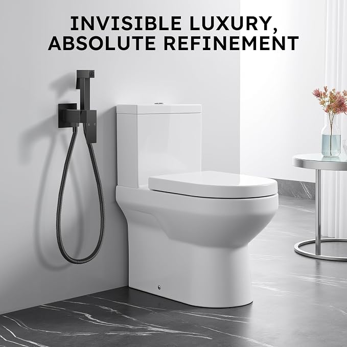 Arofa Built-in Hot and Cold Bidet Sprayer, Hands-Free Control, Matte Black | Wall-Mounted Design, Dual Control Modes, Leak-Free Hose, Feminine/Baby/Pet Wash, Cloth Clean & Rinse, Stainless Steel, Square - Image 7