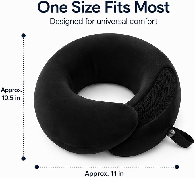 Brookstone Travel Pillow Spiral Curve Soft Memory Foam Support Pillow | Unique Shape Cradles Head, Neck & Chin While Seated Upright, Smooth Cover Feels Gentle on Skin for Long Flights - Image 4