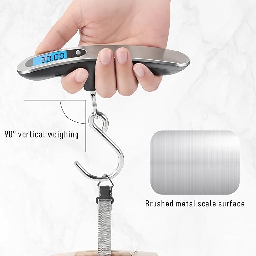 Luggage Scale, NEW 2.0 Portable Digital Suitcase Weight Scale with USB Charging, 110 Lb/50kg Luggage Scale with Hook, Travel Scale for Travel, Household and Outdoor - Image 7