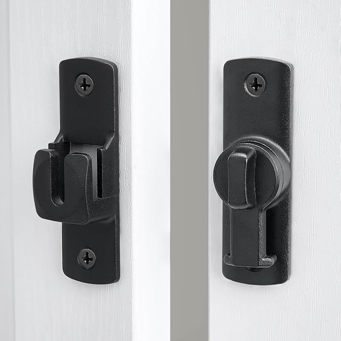 3 Pcs Black 90/180 Degree Flip Lock,Aluminum Alloy Barn Door Latch | Right Angle Door Lock Latch,Sliding Door Latches,Flip Gate Latches,for bedroom,garage,drawer,cabinet,window,pet enclosures - Image 4