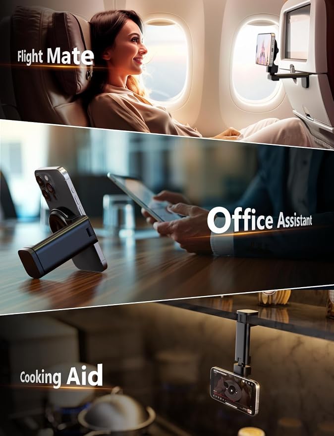 Klearlook for Magsafe Airplane Phone Holder for Flying, Hands-Free 360° Rotation for MagSafe Accessories, Magnetic Holder for iPhone 12-17, for Women - Image 4