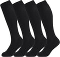 +MD Cotton Compression Socks for Women & Men 4/6 Pairs 15-20mmHg Knee High for Sports, Travel, Nursing Long Sitting Standing by MD