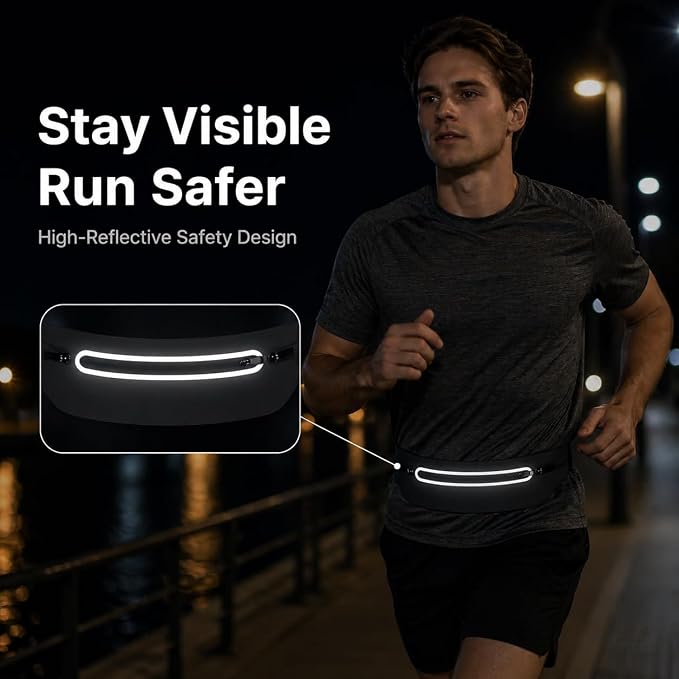 Slim No-Bounce Running Belt - Waterproof Exercise Waist Pack for Marathons, Hiking & Dog Walking - Hidden Travel Money Belt for Phones - Image 5