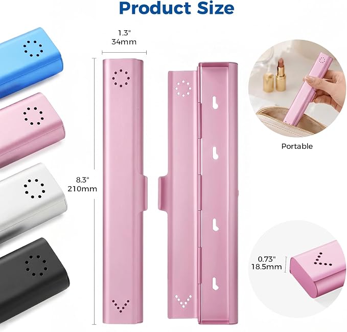 4 Pack Toothbrush Travel Case Aluminum, Portable Toothbrush Holders Travel, Manual Toothbrush Case Container for Traveling, Bathroom, Camping, Business Trip(Black, Silver, Pink, Blue) - Image 6