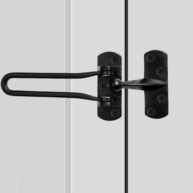 Alise Swing Bar Door Lock,Door Lock for Front Doors and Inside Doors,Black | Security Door Guard Latch for Kids Safety Home Security,Hotel Latch Lock Front Door Child Lock - Image 6