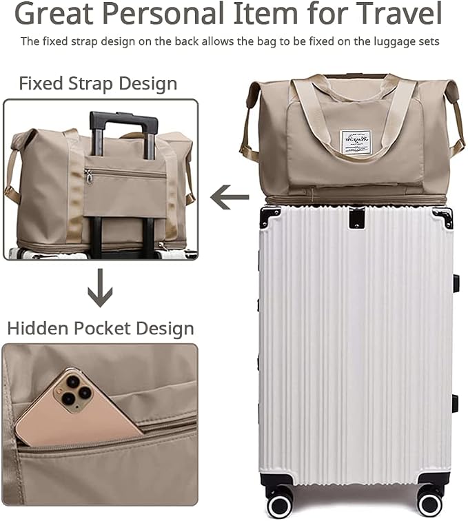 Large Capacity Foldable Travel Bag | Expandable Portable Carry on Bag Dry&Wet Separation Sports Duffel Bag - Image 3