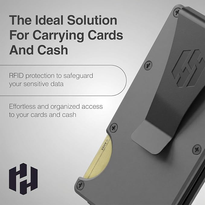 Wallet for Men - Slim RFID Blocking Metal Wallet with Money Clip, Minimalist Front Pocket Credit Card Holder, Small Mens Wallet - Image 6