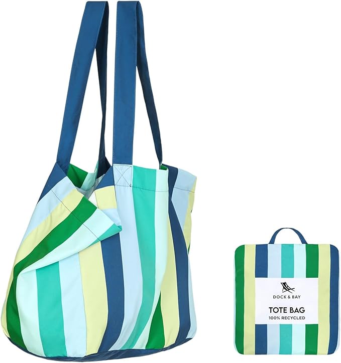 Dock & Bay Everyday Beach Tote Bag - Reusable Carrier Bag for Daily Use - Carries Up to 10kg - 100% Recycled Materials by DockBay