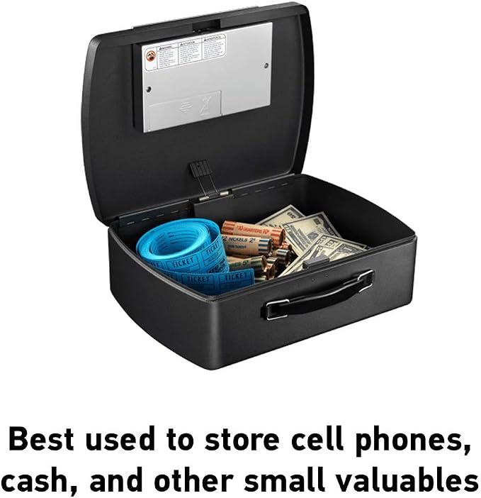 SentrySafe Portable Black Safe Box with Digital Keypad Lock, Small Steel Travel Safe with Carrying Handle for Money, Passport, 0.21 Cubic Feet, 4.4 x 13 x 10 Inches, P021E | Steel Travel Safe With Electronic Digital Keypad, Portable Carrying Handle For... - Image 3