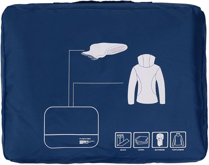 Packing Cubes Set Travel Luggage Organizers Suitcase Lightweight Accessories Navy Blue - Image 4