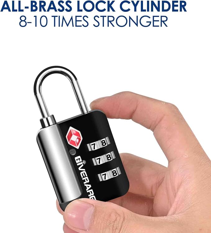 2 Pack TSA Approved Travel Luggage Locks, Suitcase Metal Combination Lock, Alloy Keyless 3-Digit Zipper Padlocks, TSA Accepted Compatible Padlock for Gym Locker, Golf Bag Case, Backpack-Black - Image 6