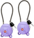 Forge TSA Approved Luggage Locks Ultra-Secure Dimple Key Locks, Cable Lock, for Travel with Zinc Alloy Body- 2 Purple Locks by Forge