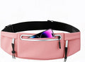 Running Belt Fanny Pack:3 Pocket Waist Bag for Men Women Workout Exercise Fitness Phone Holder Fits All Phones - Runner Marathon Jogging Race Belt with Bib Clip (Pink) by Unknown