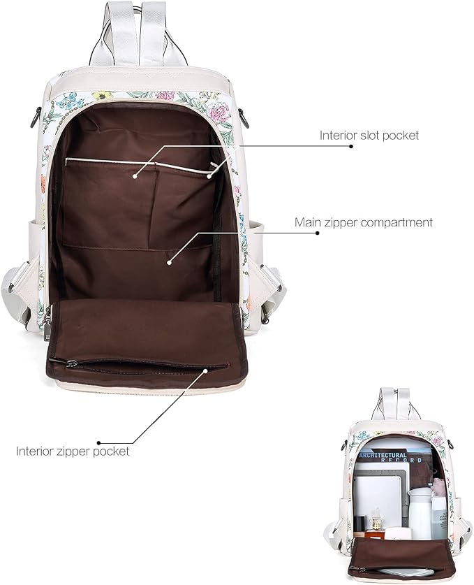Telena Backpack Purse for Women, PU Leather Anti Theft Travel Purse Shoulder Bags with Tassel - Image 5