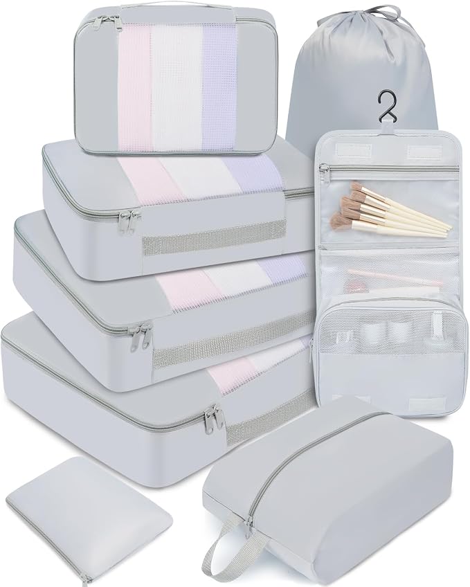 BAGAIL 6 Set/8 Set/10 Set Packing Cubes Various Sizes Packing Organizer for Travel Accessories Luggage Carry On Suitcase by BAGAIL