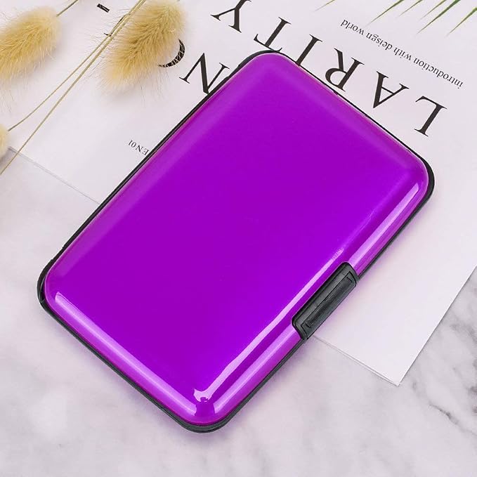 RFID Blocking Credit Card Protector Aluminum ID Case Hard Shell Business Card Holders Metal Wallet for Men or Women (Aluminum, Purple) | RFID Blocking Credit Card Protector Aluminum ID Case Hard Shell Business Card Holders Metal Wallet for Men or Women - Image 7