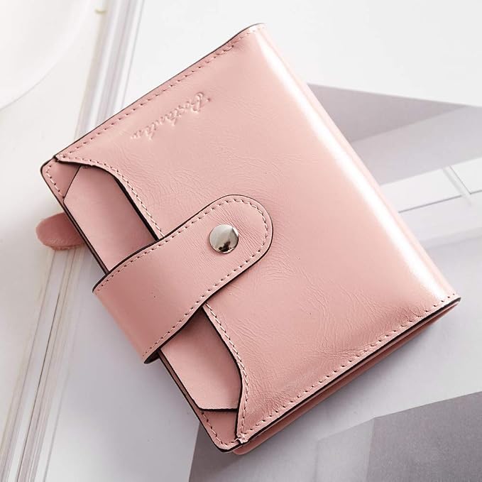 BOSTANTEN Leather Womens Wallet Small RFID Blocking Credit Card Holder | Removable ID Window, Zipper Coin Pocket, Bifold, Minimalist, Fits Small Purses, Daily Use, Ladies Gifts, Pink - Image 7