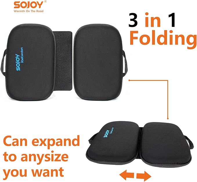 iGelComfort 3 in 1 Foldable Gel Seat Cushion Featured with Memory Foam (A Must-Have Travel Cushion! Smart, Easy Travel Cushion) (Size: 18.5“ x 15" x 2") - Image 3