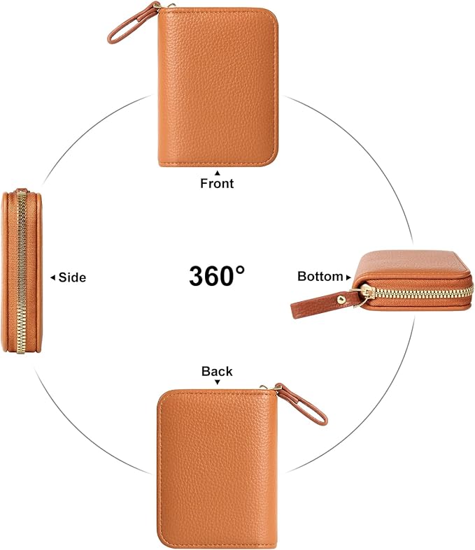 Credit Card Wallet, RFID Card Case Wallet, Zipper Card Cases Holder for Men Women, RFID Blocking, KeyChain Wallet, Compact Size Card Organizer Case for Women - Image 6