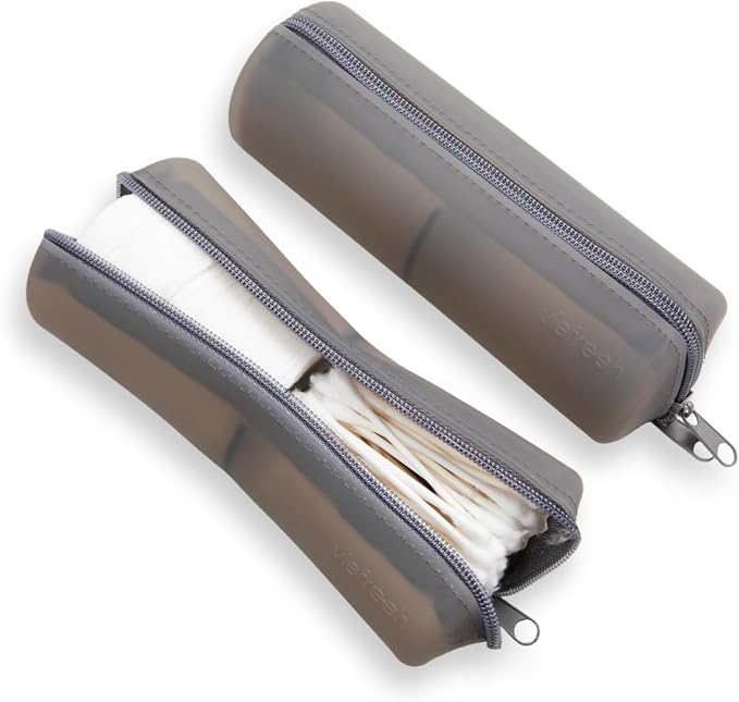 Cotton Round Swab Travel Case, 2-in-1 Beauty Organizer, (Black) - Image 2