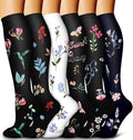 6 Pack Copper Compression Socks for Women and Men Circulation-Best Support for Medical,Running,Nursing,Athletic by Bluemaple