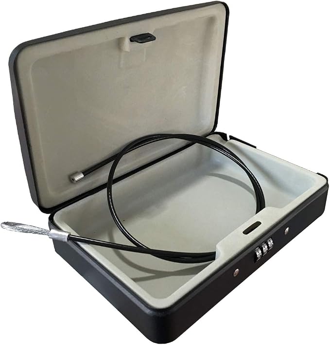 Portable Key Storage Lock Box,Travel Lockbox Safe with Combination Lock,Black - Image 7