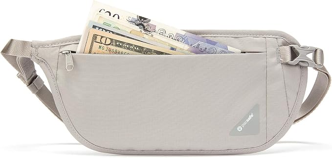 Pacsafe Coversafe V100 Anti-Theft RFID Blocking Waist Wallet, Neutral Grey - Image 4