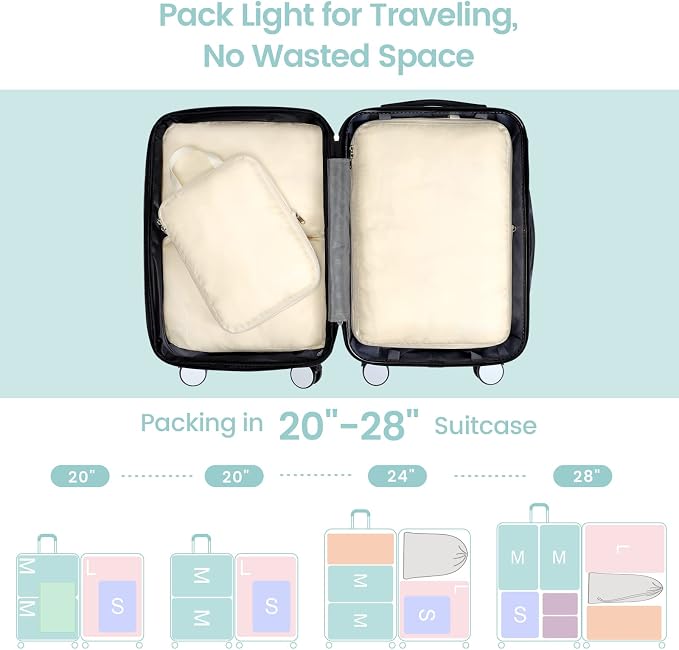 Cambond Compression Packing Cubes for Travel - Luggage Suitcase Organizer | Compression Zip Design for Space-saving, Expandable, Lightweight, Keep Clothes Sorted, Luggage Space Tidy, Carry on Pack Fast - Image 4
