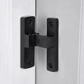 Matte Black 90 Degree Barn Door Lock ，Right Angle Door Lock Latch | Zinc Alloy Flip Gate Latches,for bedroom,garage,balcony,barn,sliding door,bathroom,window,cabinet,drawer,pet enclosures by INIRET