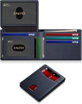 Wallet for Men Slim RFID Blocking Leather Credit Card Holder Wallet for 14 Cards, Bifold Minimalist Thin Wallet with 2 ID Windows & Cash Slot, Front Pockt Carteras Para Hombres, Birthday Gifts for Men | 14 Cards Bifold Minimalist Thin Wallet with 2 ID ... by ZALVEX