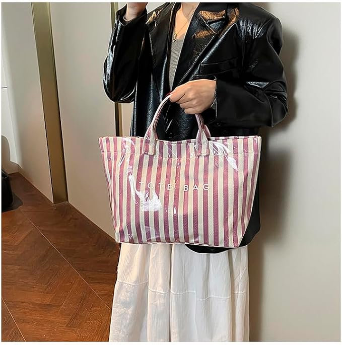 Lushandy PVC Tote Bag for Women Jelly Beach Bag Top Handle Hobo Handbag | Water-Resistant, Wipe Clean, Lightweight - Image 7