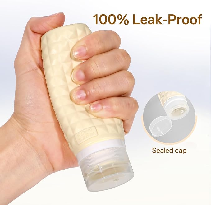 Travel Bottles for Toiletries, TSA Approved Travel Size Containers, Leak Proof Silicone Shampoo Bottles, Small Toiletry Containers with Clear Bag for Shampoo Conditioner Lotion - Image 6