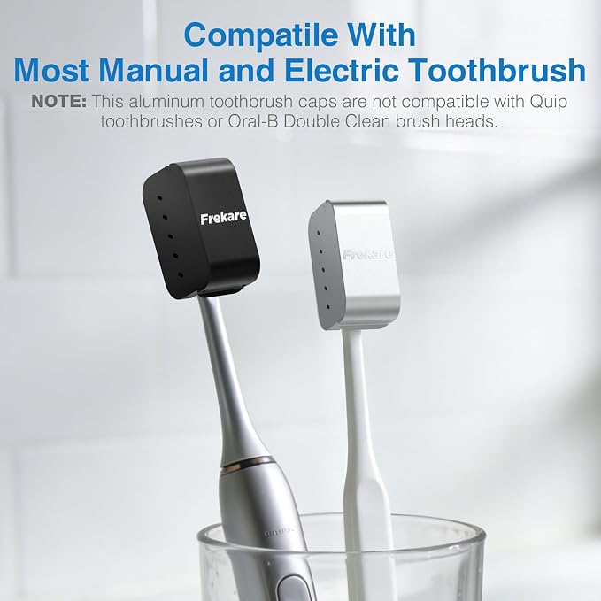 Aluminum Toothbrush Covers Caps, Travel Toothbrush Head Protector Metal Pod | 4 Count Metal Brush Pod Case Fits Most Manual and Electric Toothbrushes, for Household, Bathroom, Business Trip - Image 7