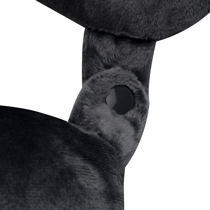 Wolf Essentials Adult Cozy Soft Microfiber Neck Pillow for Travel – Compact, Machine Washable - Perfect for Airplane, Car, or Home Use - Filled and Finished in The USA – Black - Image 3