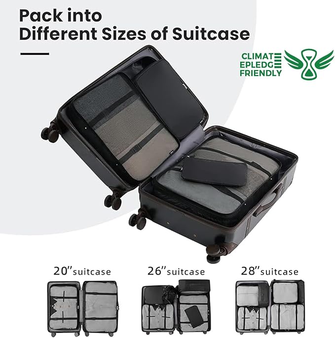 BAGAIL 6 Set/8 Set/10 Set Packing Cubes Various Sizes Packing Organizer for Travel Accessories Luggage Carry On Suitcase - Image 7