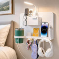 Floating Bedside Wall Shelf, Metal Bedside Wall Organizer with Detachable Cup Holder, No Drill Wall Mounted Storage for Bedroom, Dorm, Loft Bed, Bunk Bed & Small Space Organization by ODCPN