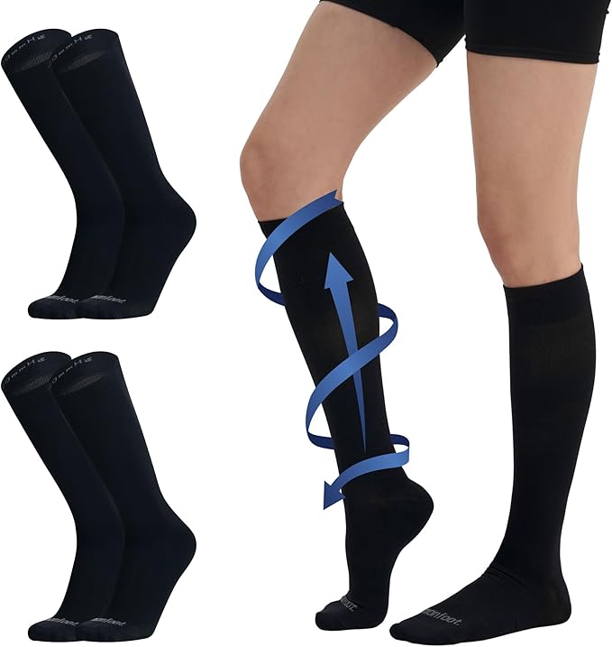 MONFOOT Men's/Women's 3Pairs Compression Socks 15-20mmHg Better Circulation | Support socks with graduated compression, a non-slip cuff, and moisture-wicking control for nurses, athletes, travelers by MONFOOT