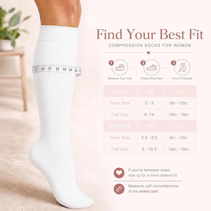 4 Pairs-Compression Socks for Women&Men Circulation-Best Support for Nurses,Running,Athletic - Image 7