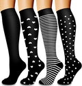 4 Pairs Compression Socks for Women and Men-Circulation Best Support Socks for Running,Athletic,Cycling by Bluemaple