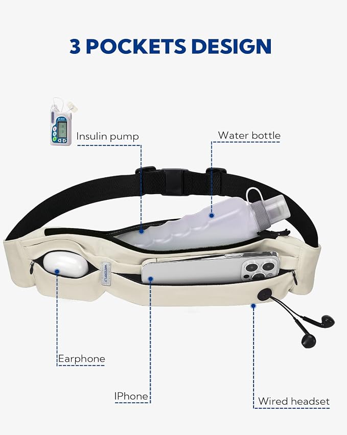WATERFLY Running Belt Fanny Pack:Phone Holder Belt for Men Women | Lightweight, Soft and breathable fabric,SBS zipper, adjustable waist belt, Zero bounce, Suitable for running workout Fitness - Image 4
