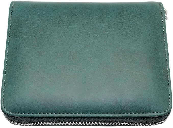 RFID Blocking 24 Slot Credit Card Holder Wallet Real Leather Multi Card Organizer Wallet with Zipper by boshiho
