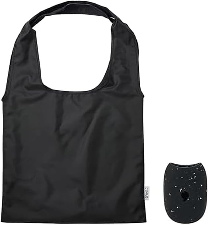 S'well Droplet Tote, Onyx Speckle, Reusable And Packable Tote Bag, Lightweight And Packs Into Silicone Capsule For Storage, Ideal For Grocery Store, Travel, Shopping, And More,One Size by Swell