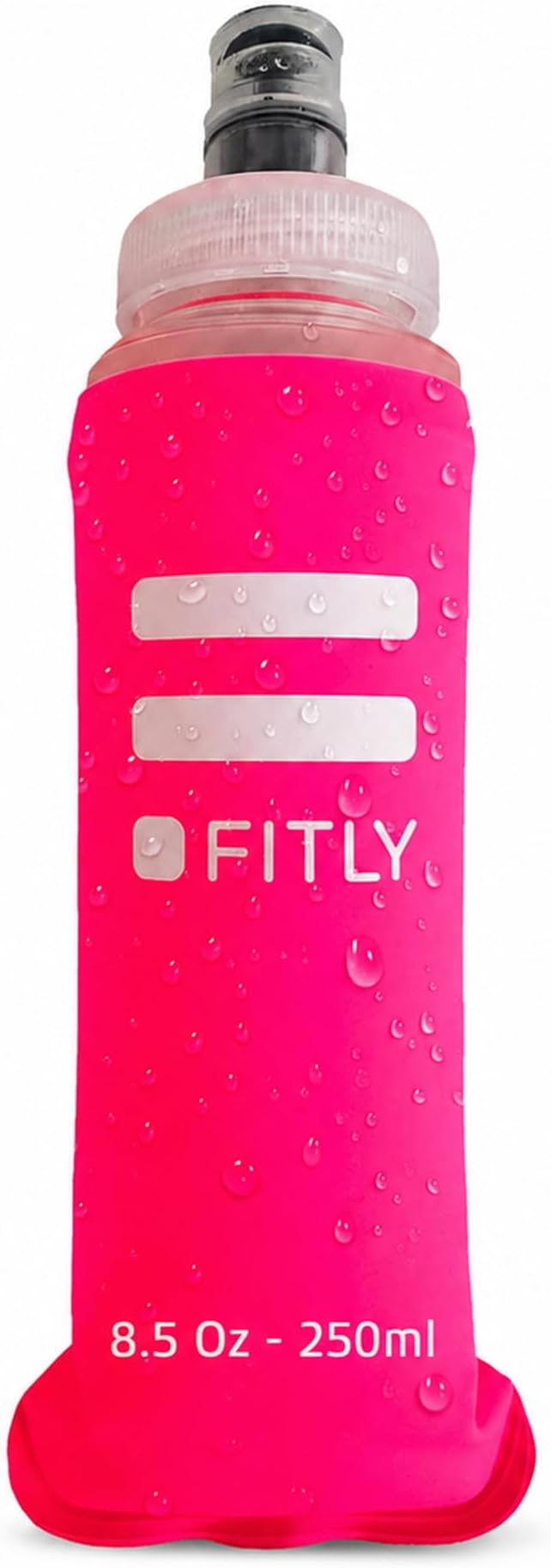 FITLY Soft Flask - Shrink As You Drink Soft Water Bottle for Hydration Pack - Folding Water Bottle Ideal for Running, Hiking, Cycling, Climbing & Rigorous Activity by FITLY