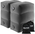 Maliton Inflatable Foot Rest Pillow for Air Travel, (Dark Grey, 2 Pack) | Toddler Airplane Travel Essentials, Car Seat Foot Rest for Kids, Adjustable Height Leg Rest Pillow for Airplane, Home, Office by Maliton