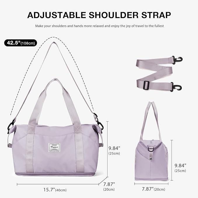 Travel Duffel Bag, Sports Tote Gym Bag, Shoulder Weekender Overnight Bag for Women - Image 6