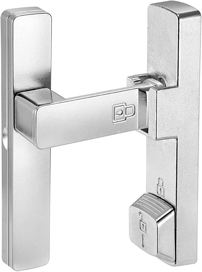 2 Packs Silvery 90 Degree Barn Door Lock,Flip Gate Latches Hardware | Zinc Alloy Door Lock,Right Angle Door Lock Latch,Sliding Door Latches,for bedroom,drawer,pet enclosures,cabinet,garage,window - Image 7