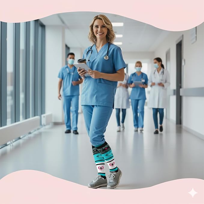 Sooverki Compression Socks for Women & Men 6 Pairs is Best Supportive Knee High Stockings for Circulation, Travel, Nurses - Image 3